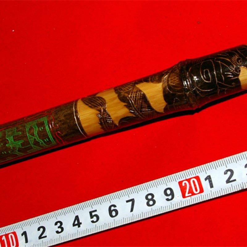 浮雕玉屏长笛 笛子 调f竹笛 横笛初学乐器 紫竹笛子 g调 70左右