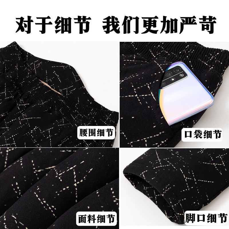 老年人加绒加厚驼绒棉裤女奶奶高腰深裆弹力大码保暖裤老太太棉裤