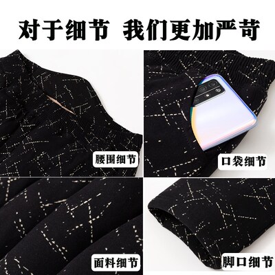 老年人加绒加厚驼绒棉裤女奶奶高腰深裆弹力大码保暖裤老太太棉裤