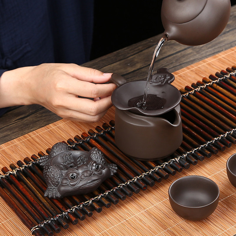 紫砂金蟾一体茶漏架茶宠茶滤茶叶过滤器家用创意陶瓷片细密过滤网