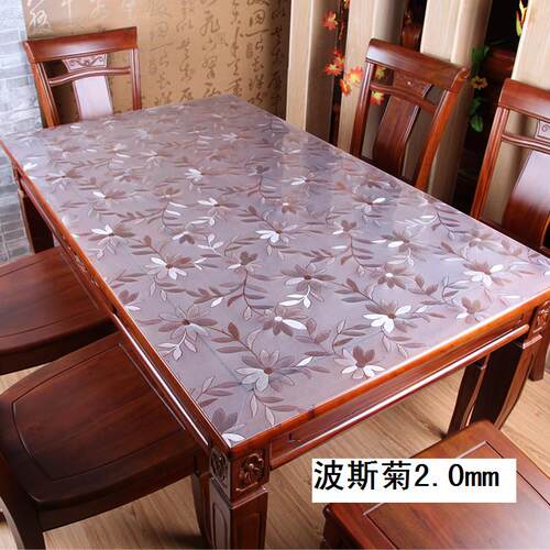 彩60cm宽透明pvc桌布防水油防烫软水晶板玻璃茶几餐桌垫加厚隔热