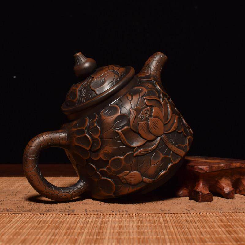 滇jsztch垚云南建紫陶茶壶微瓷瑕泡普洱茶单壶水手工彩填砂茶具非