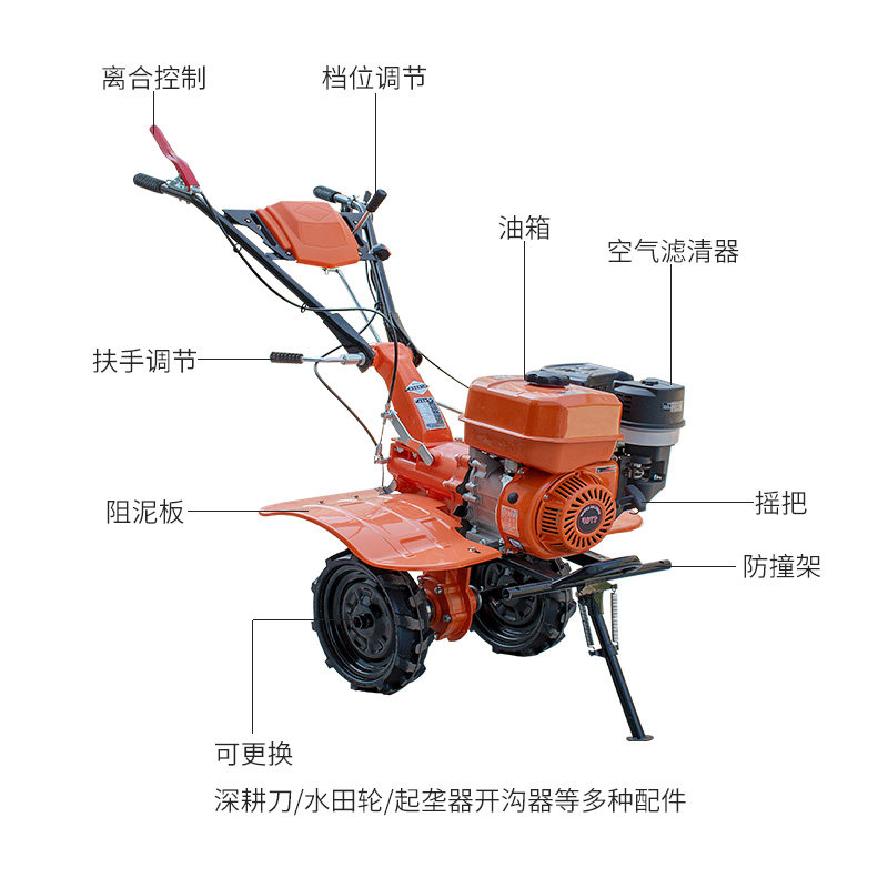 农用170F型汽油直传小型耕耘机多功能开沟犁旋耕刀耕地机农业旋耕