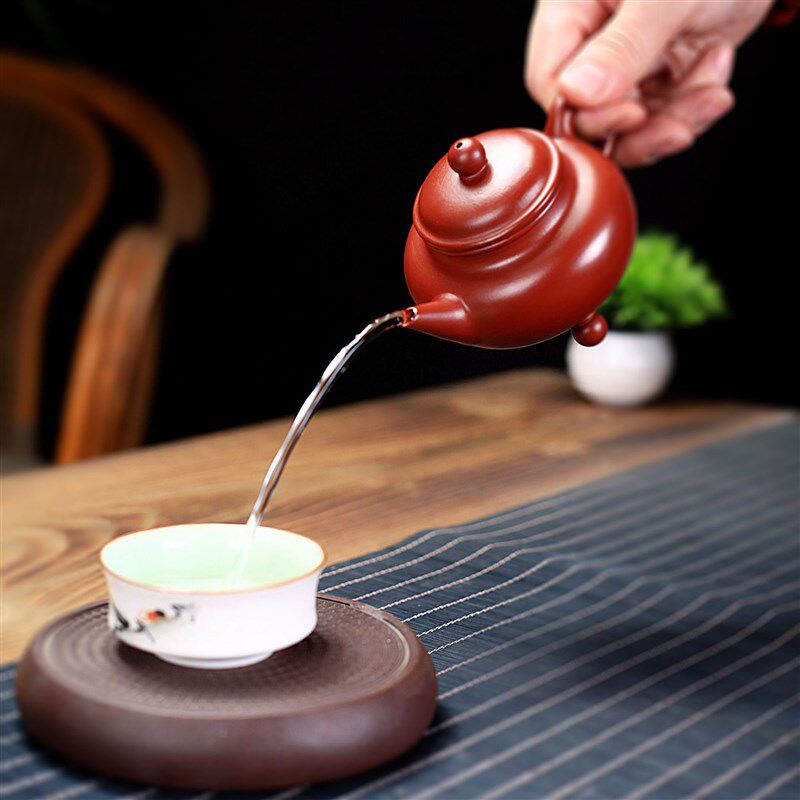 宜兴紫砂壶全手工原矿大红袍 泡茶壶茶具掇只三足乳鼎160毫升