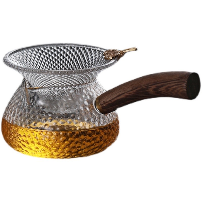 侧把玻璃公道杯茶漏套装茶具功夫茶公杯茶滤一体分茶器带过滤木把