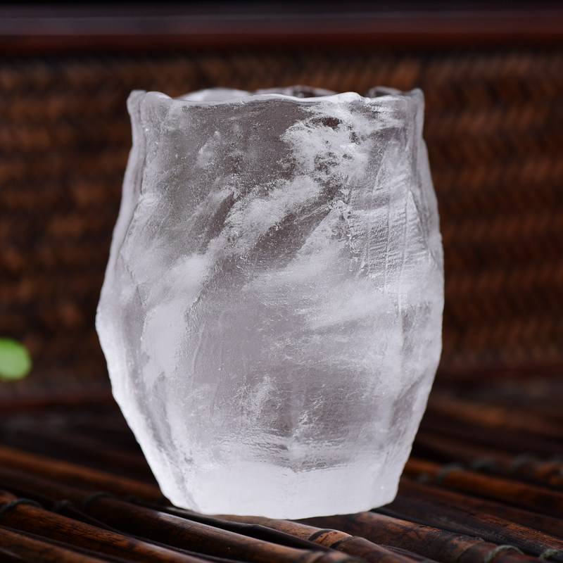 正宗原矿石材白水晶随型个性刻面杯子单杯品茗杯茶杯主人杯喝茶杯