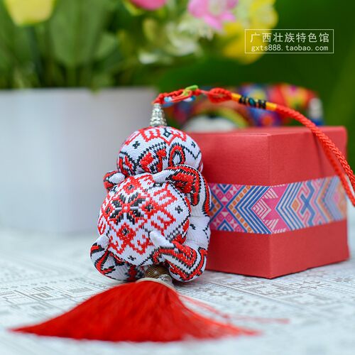 广西非遗特色手工艺品 壮锦香草车挂 送同学同事民族礼物壮族礼品