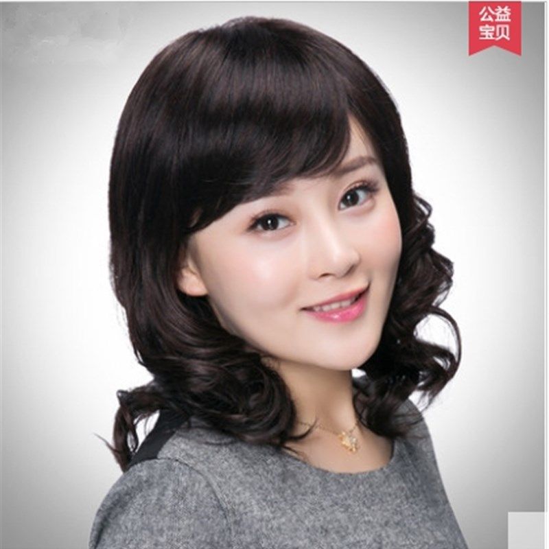 真发假发女长卷发大波浪妈妈短发短卷全头套逼真女士中老年中长发