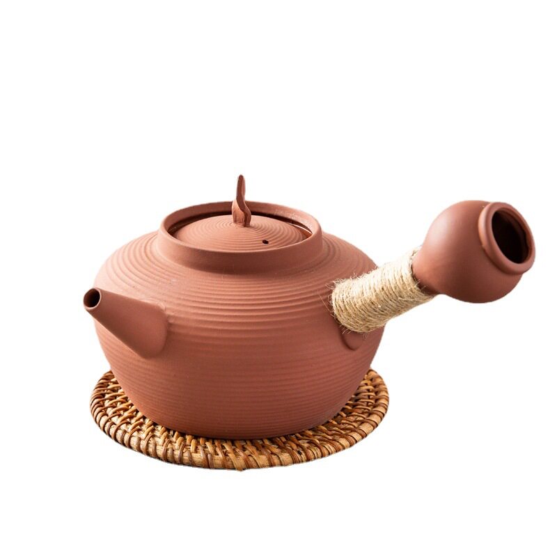 潮州红泥工夫茶手工拉壶砂铫壶陶壶电陶炉炭炉陶瓷茶壶泡煮茶器烧