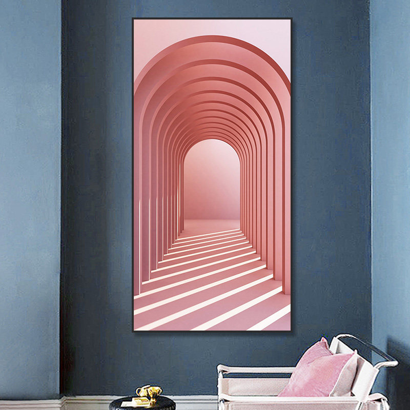 客厅沙发墙壁画建筑轻奢北欧简约入门玄关走廊尽头装饰画空间延伸