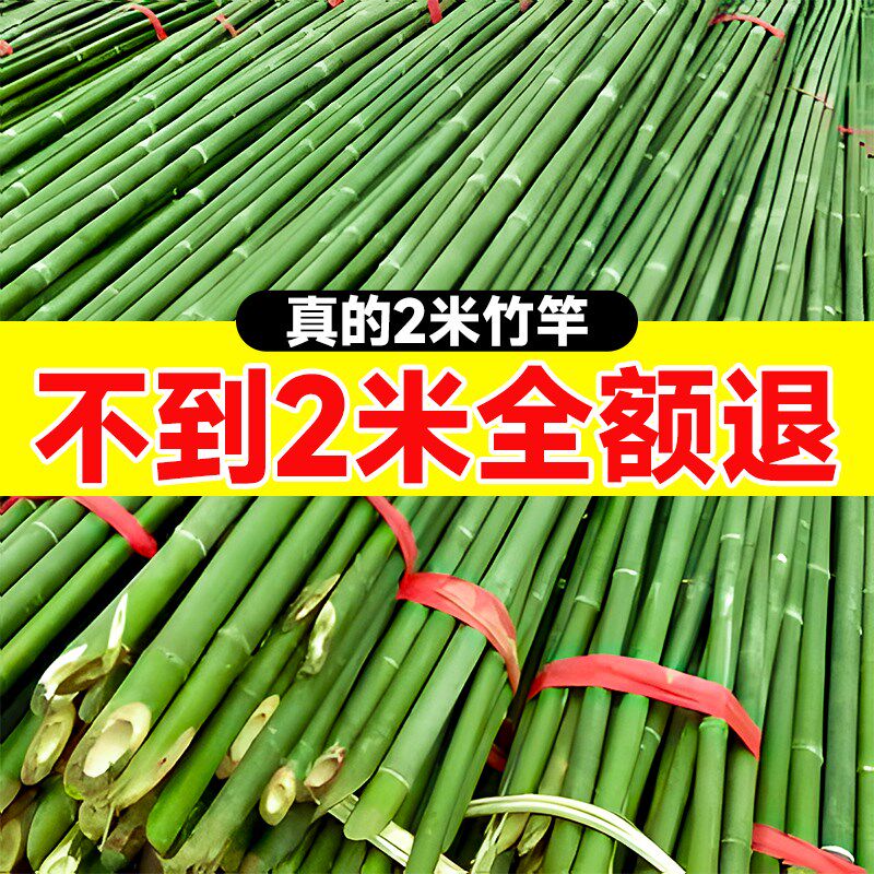田园风格耐腐防裂竹杆2米长 适用菜园搭架爬藤架细竹竿