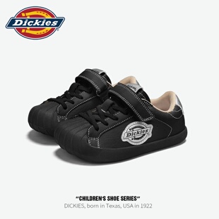Dickies儿童运动鞋新款秋季休闲魔术贴男童鞋子中大童板鞋德训鞋