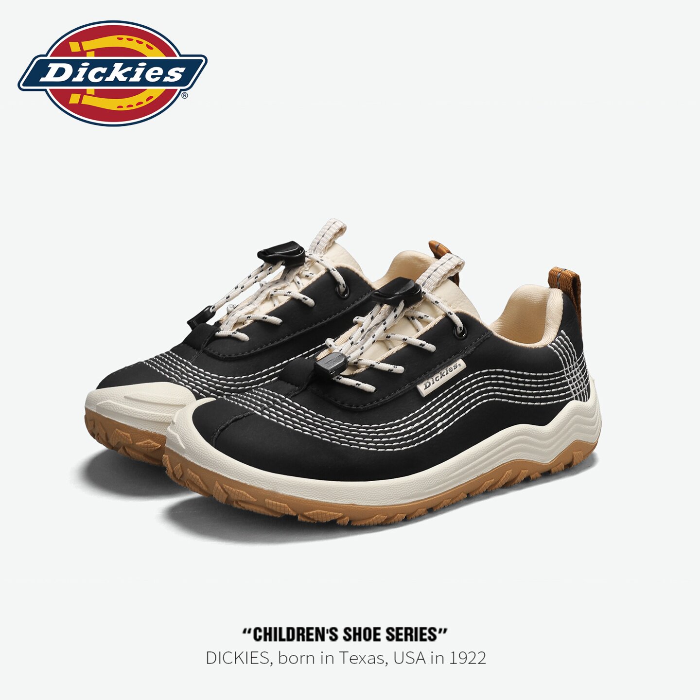 Dickies儿童运动鞋新款秋季赤足软底跑步鞋户外休闲鞋中大童鞋子