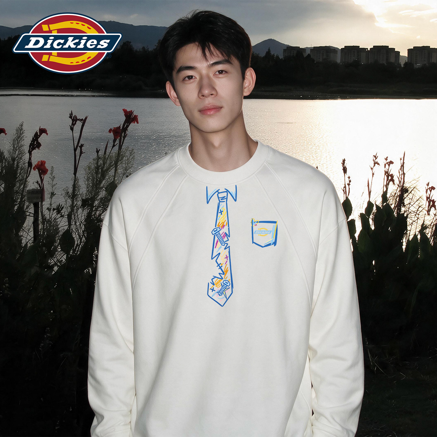 Dickies旗舰店插肩长袖T恤男款
