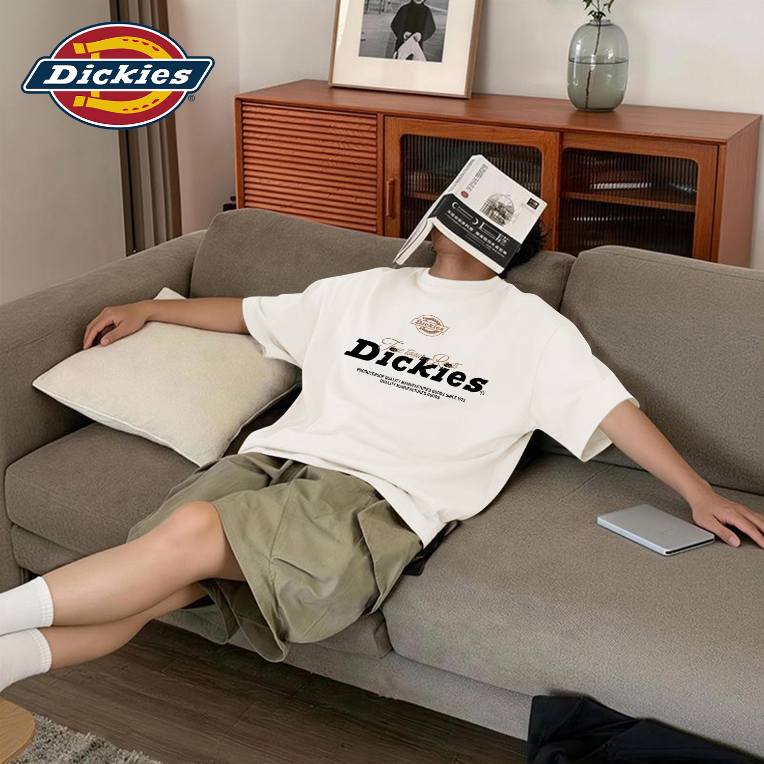 Dickies夏季薄款短袖T恤男女2026新款纯棉透气百搭体恤男生五分袖