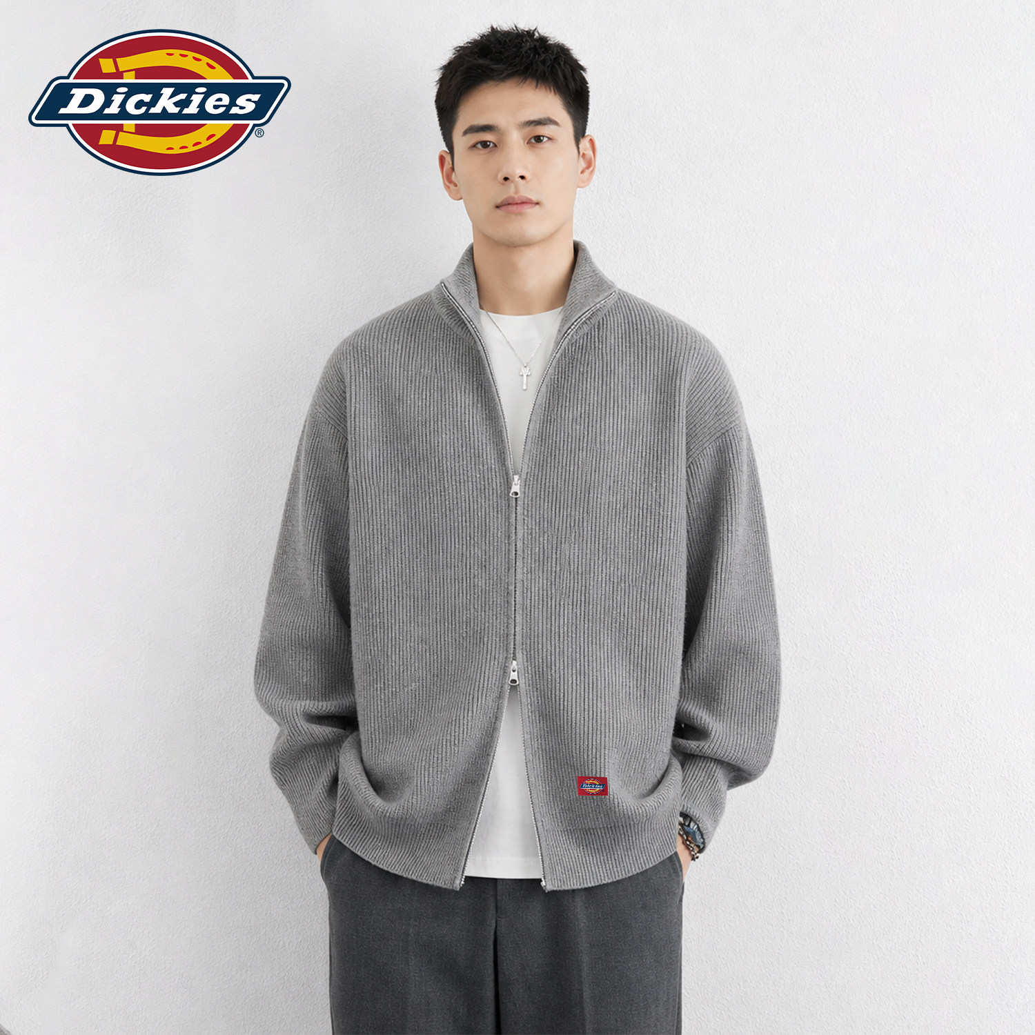 Dickies人夫感拉链开衫毛衣男
