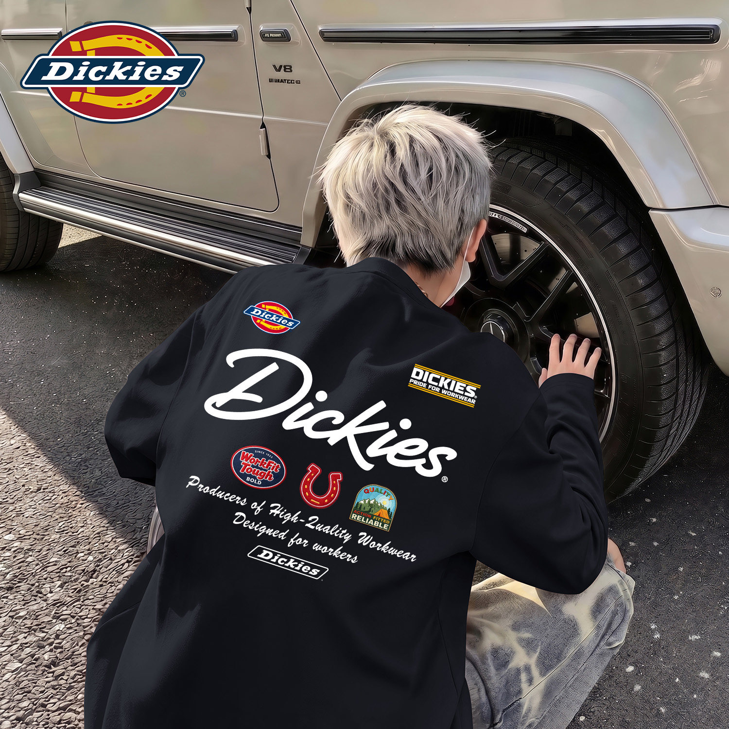 Dickies黑色长袖T恤男2026新款