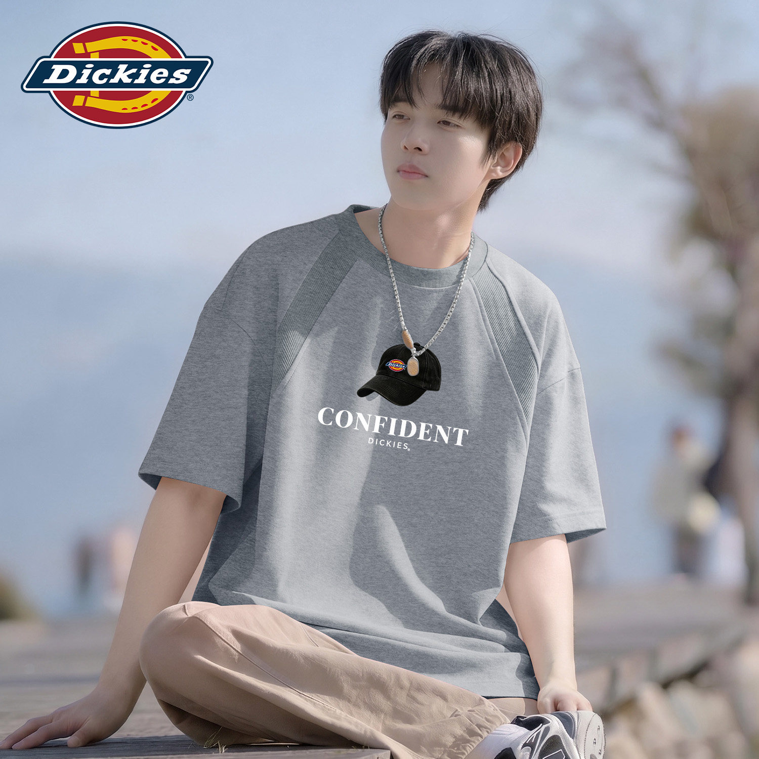 Dickies麻灰色短袖T恤男士2026