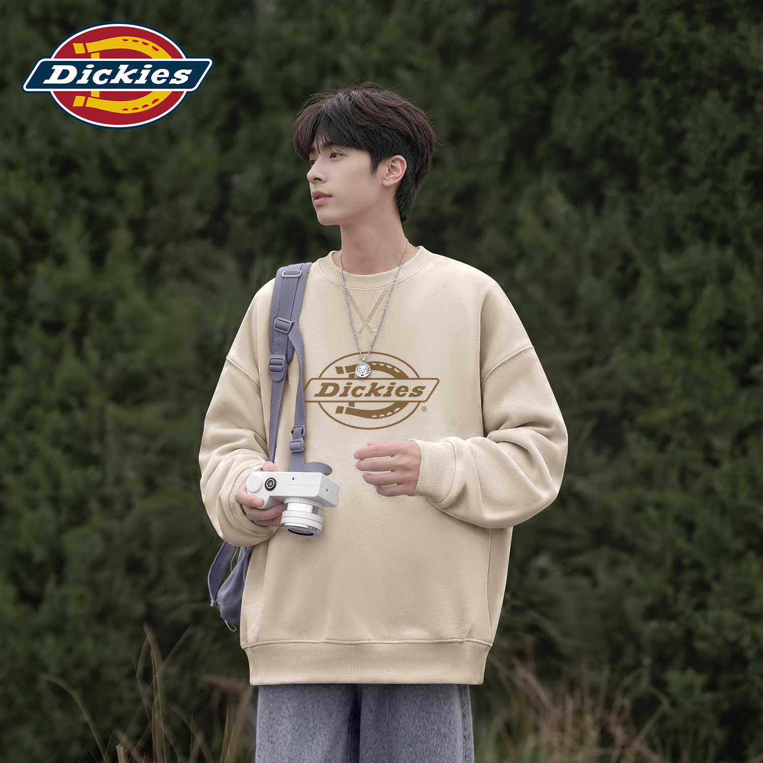 Dickies正品logo圆领卫衣男2026秋季新款美式复古潮牌上衣情侣装