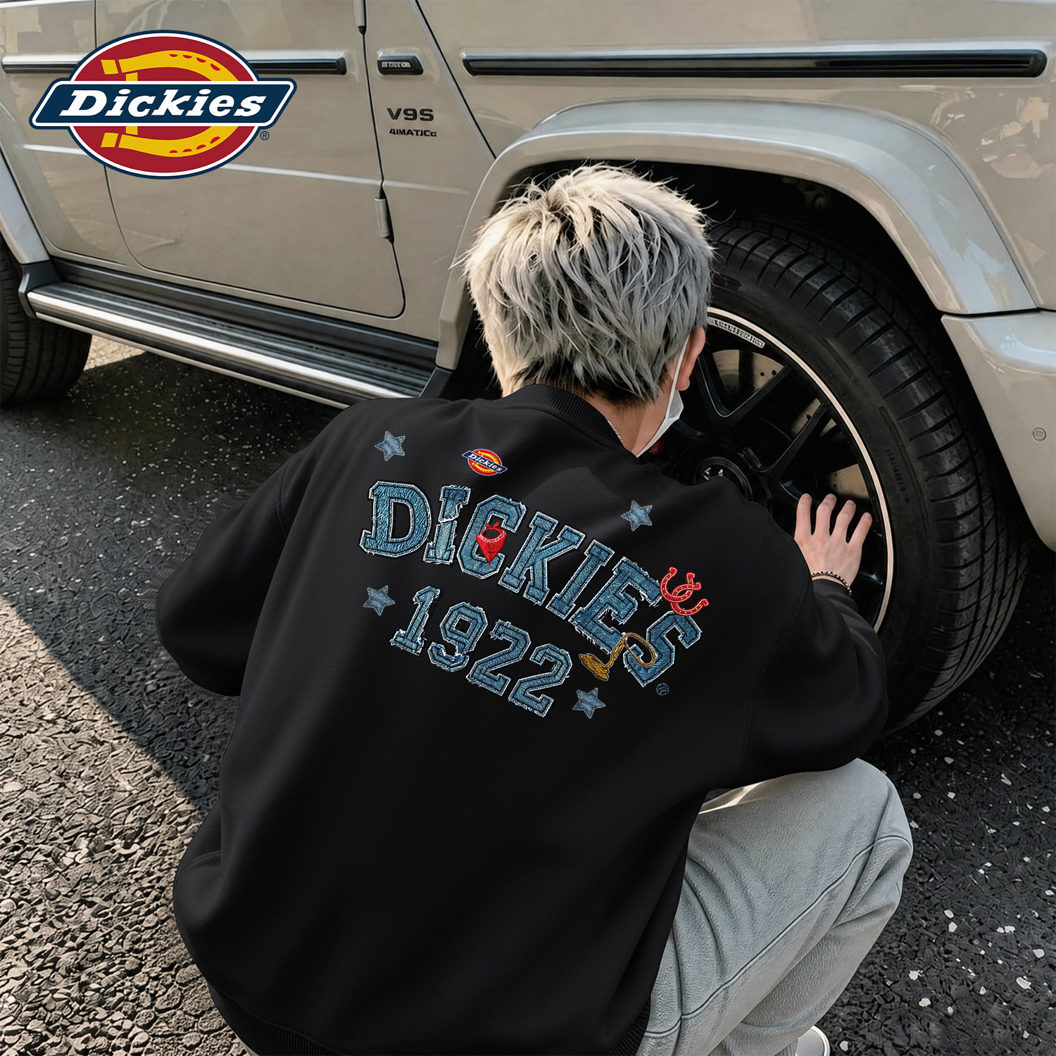 Dickies韩男款高街复古长袖卫衣