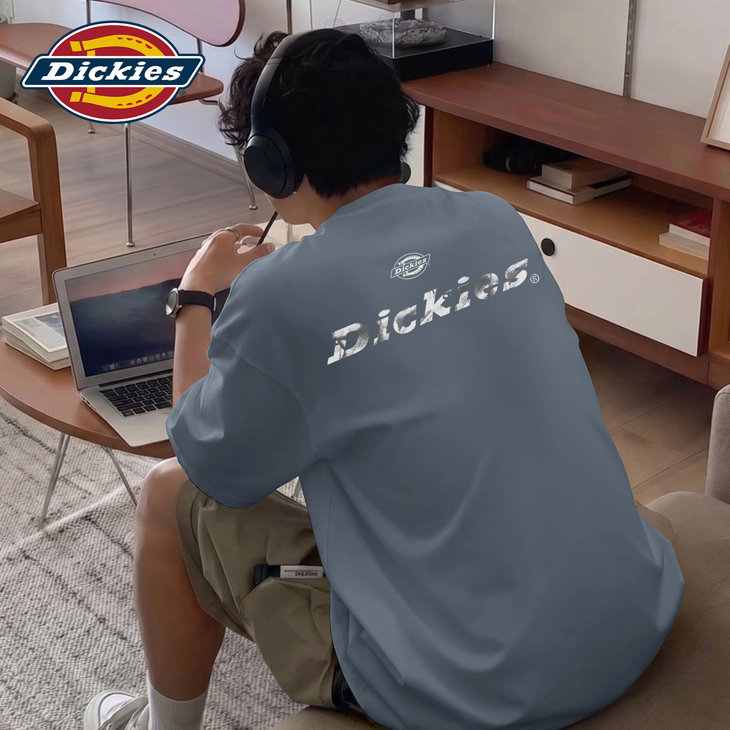 Dickies美式潮牌短袖T恤男生2026夏季新款后背印花休闲体恤情侣装