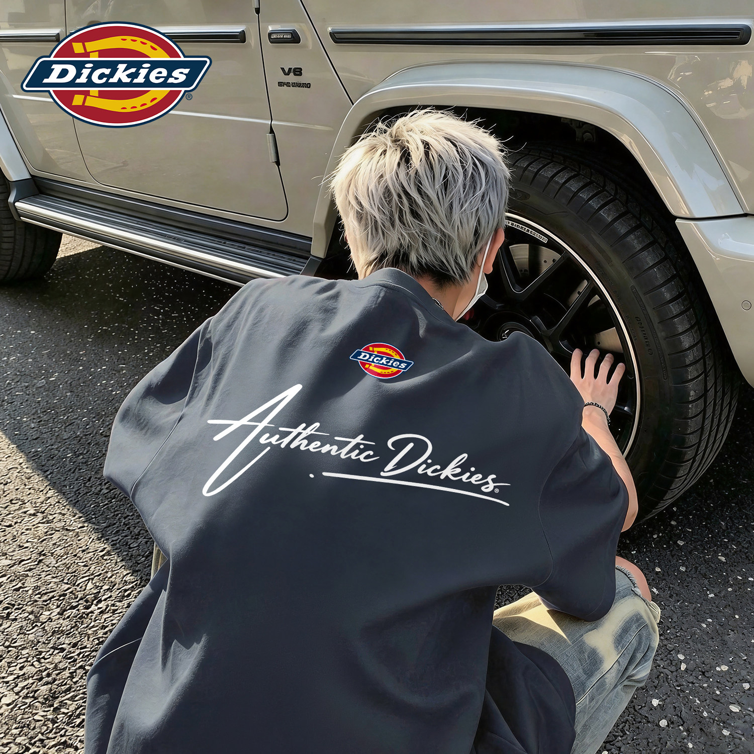 Dickies深灰色纯棉短袖t恤男