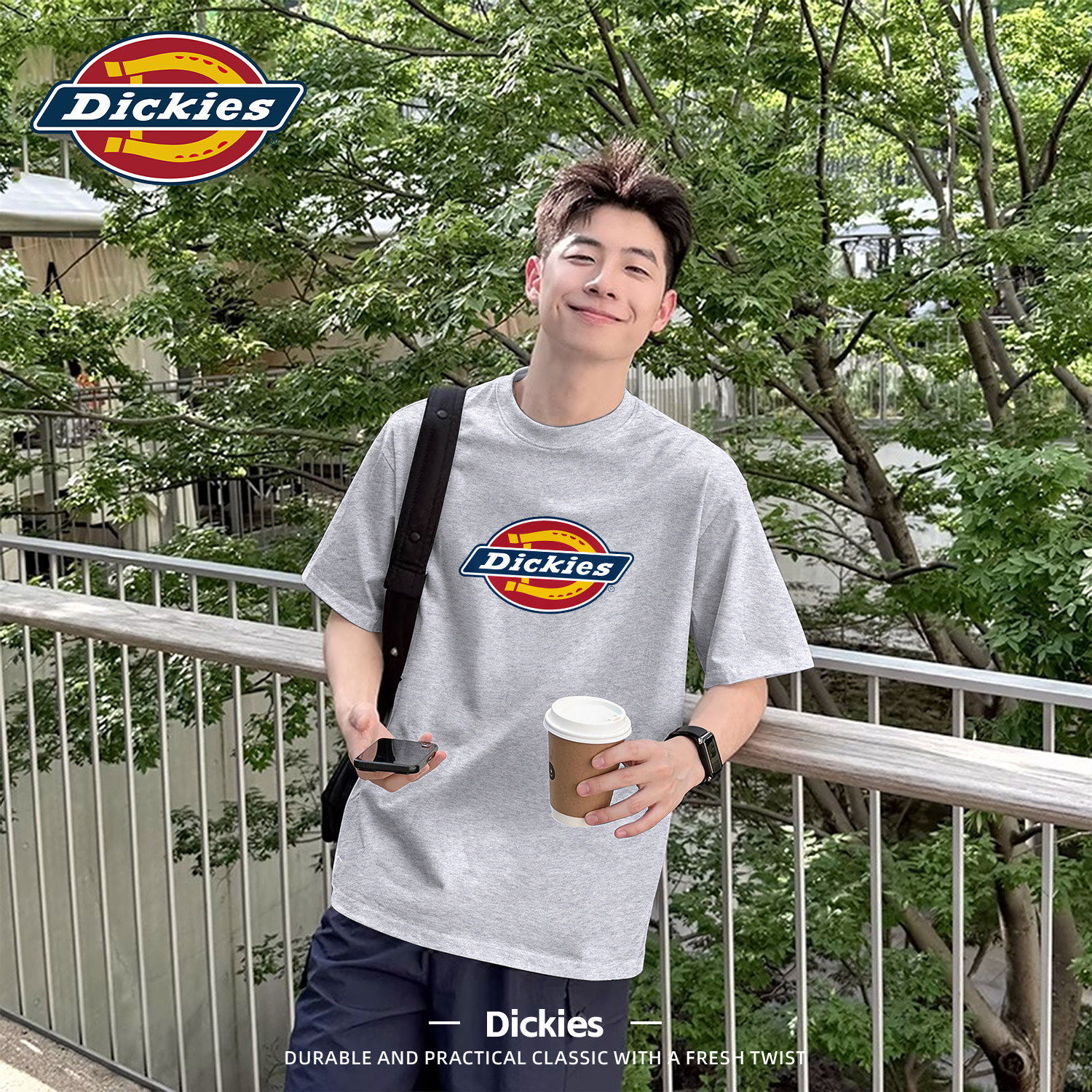 Dickies花灰色男士短袖T恤2026夏
