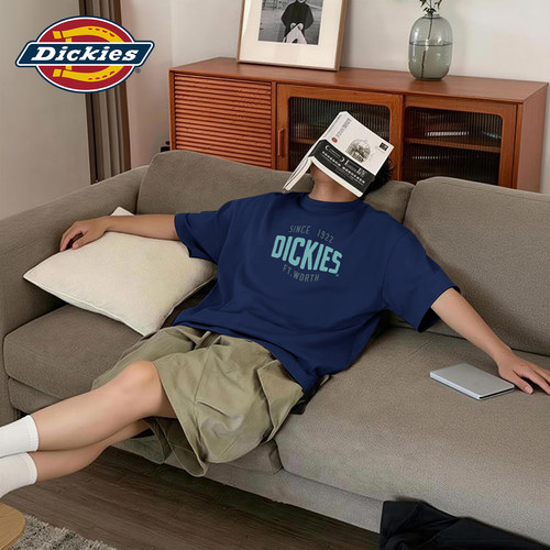 Dickies藏青色纯棉短袖T恤男