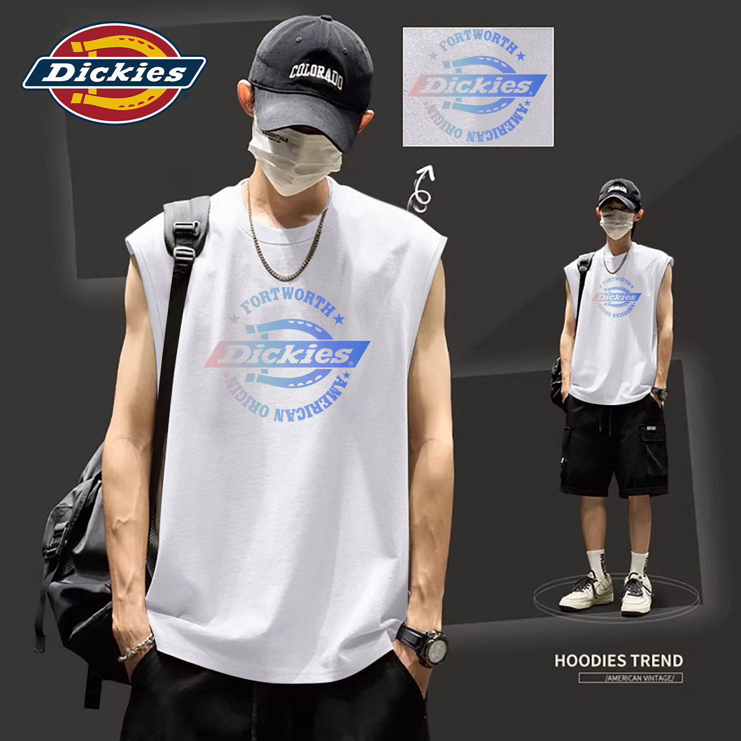 Dickies纯棉运动健身背心