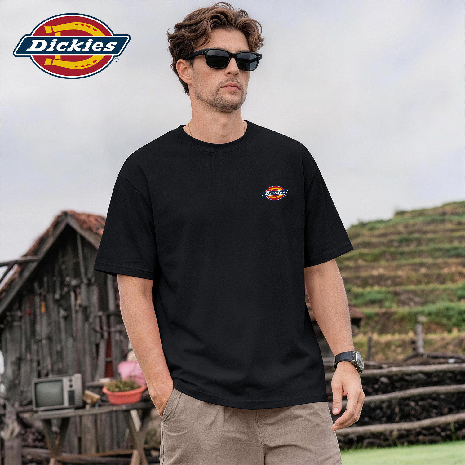 Dickies美式纯棉短袖T恤男士2026新款夏季潮流百搭体恤打底衫半袖