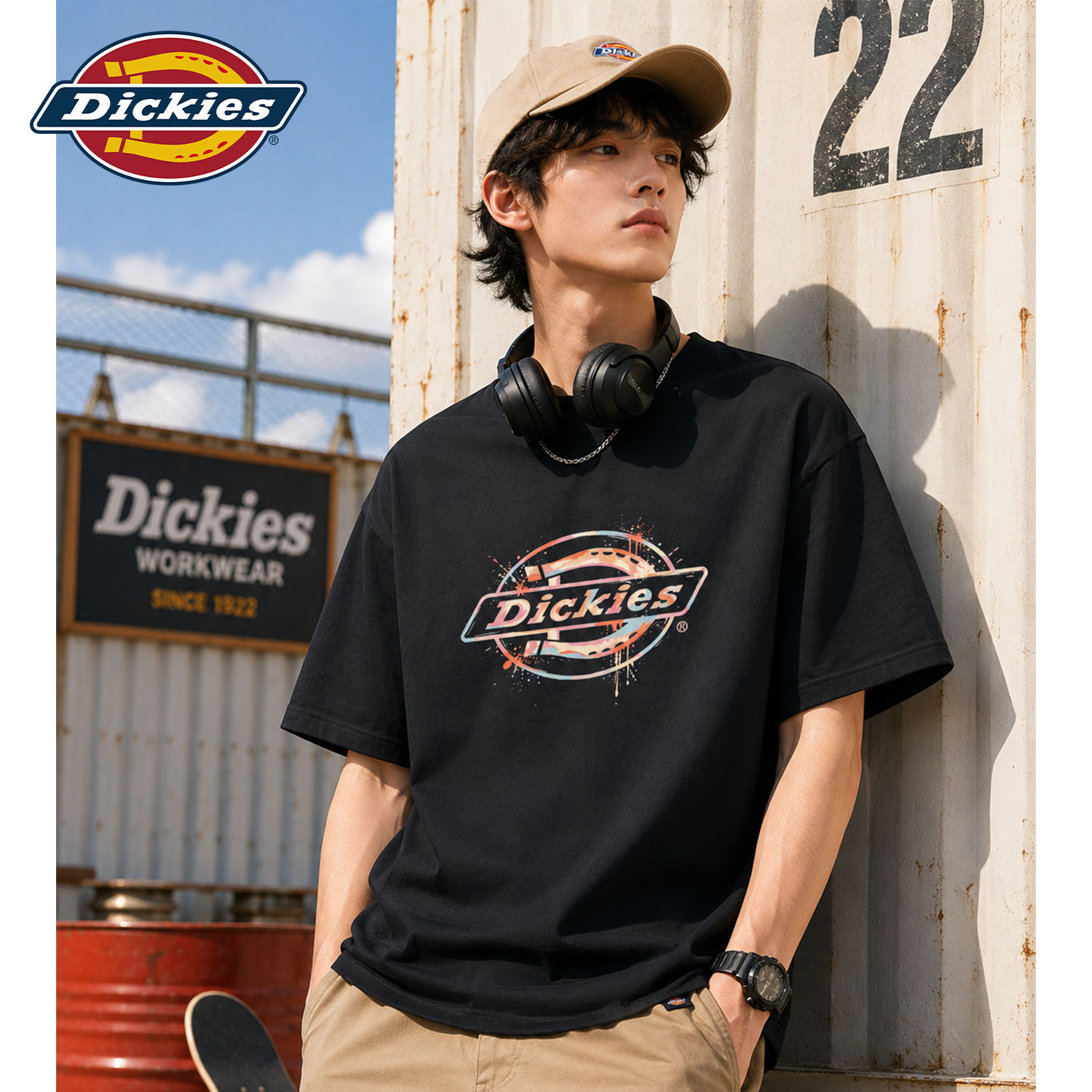 Dickies黑色纯棉短袖T恤