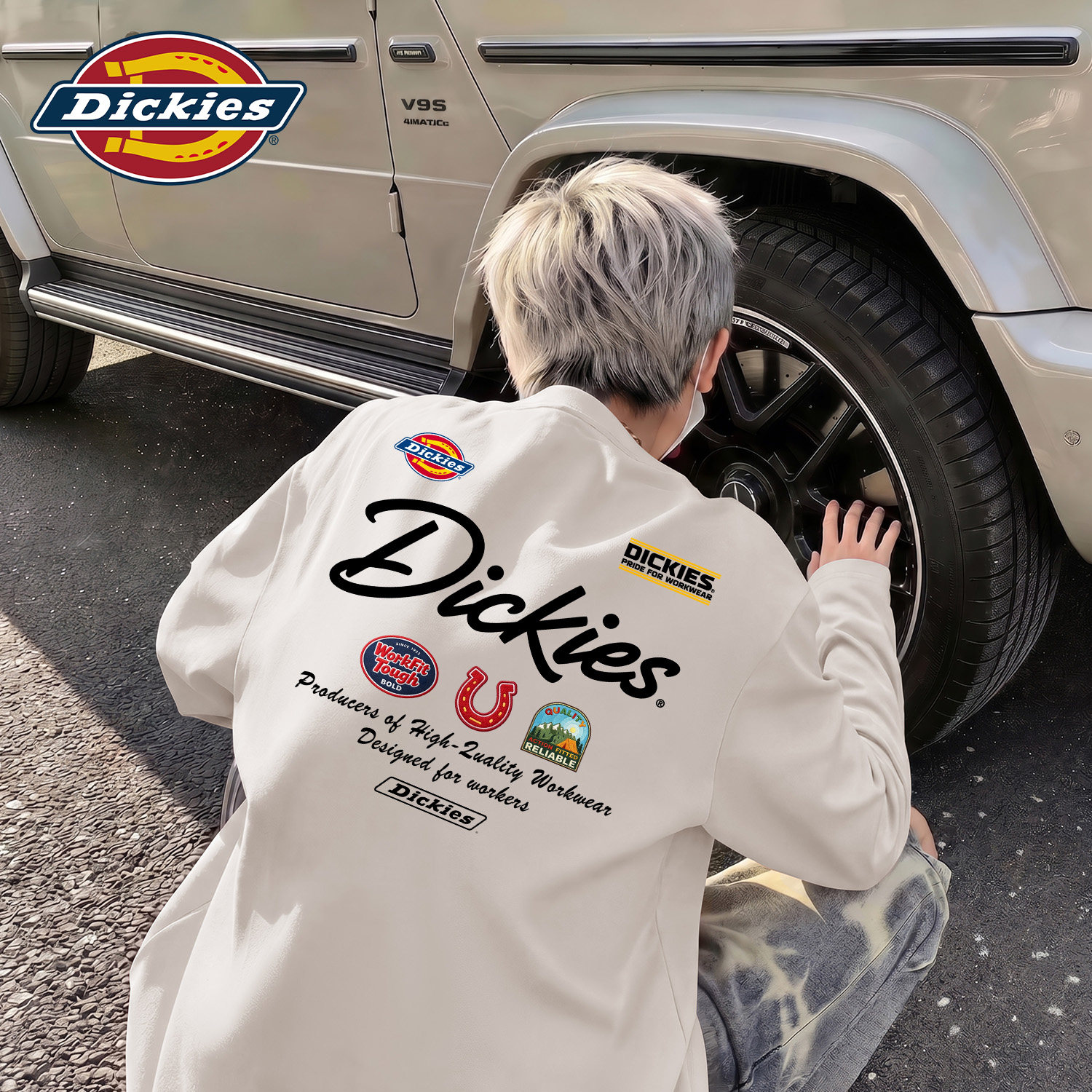 Dickies男生美式宽松休闲长袖T恤2026秋季新款潮牌字母印花上衣