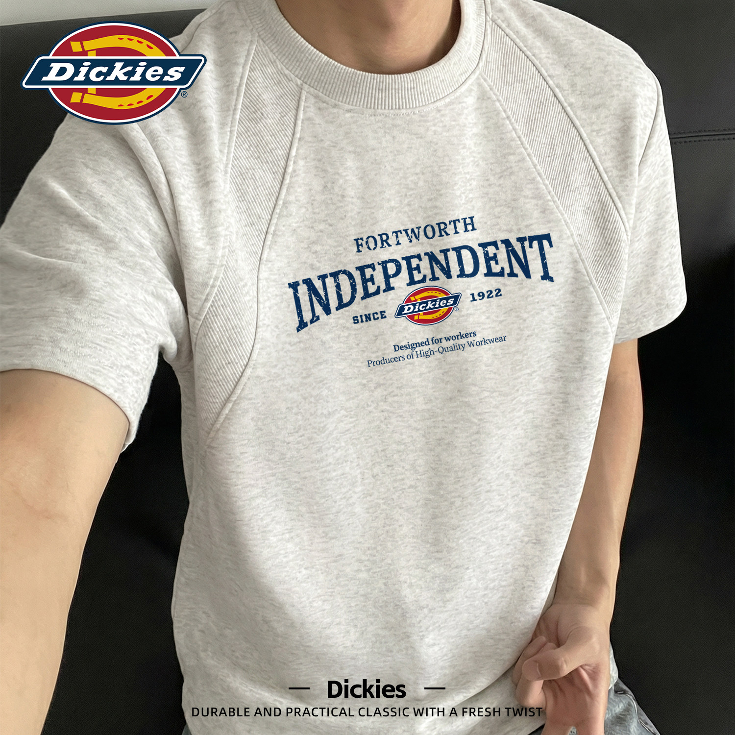 Dickies重磅解构拼接圆领短袖t恤