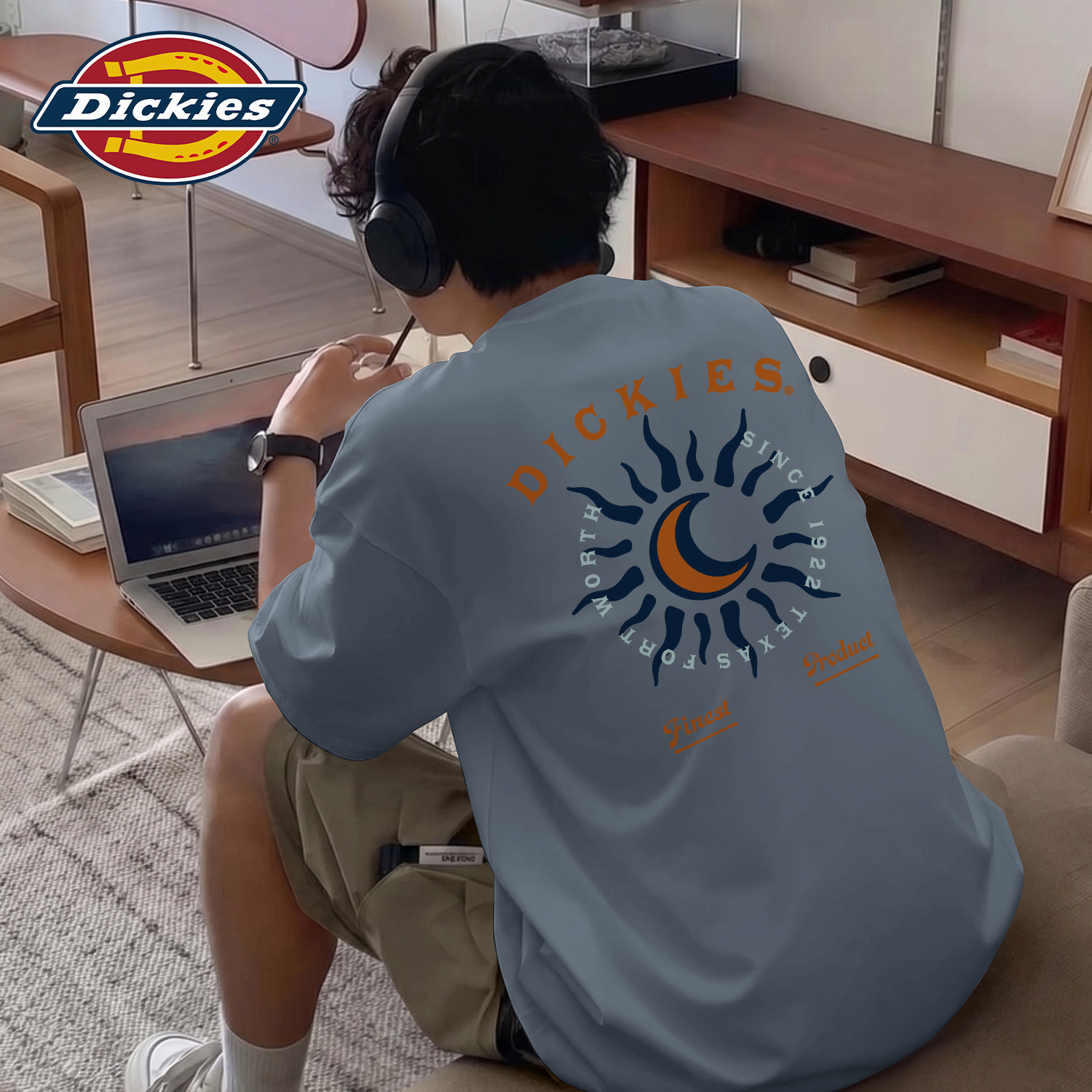 Dickies纯棉短袖T恤男生2026夏季新款休闲百搭男生体恤五分袖上衣