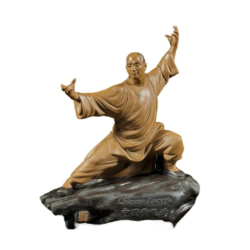 石湾公仔陶瓷黄飞鸿摆件创意装饰中式摆设中国功夫特色礼物送老外