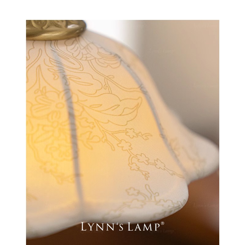 Lynns立意 法式田园风格床头吊灯 吧台餐厅浪漫花朵布艺衣帽间灯