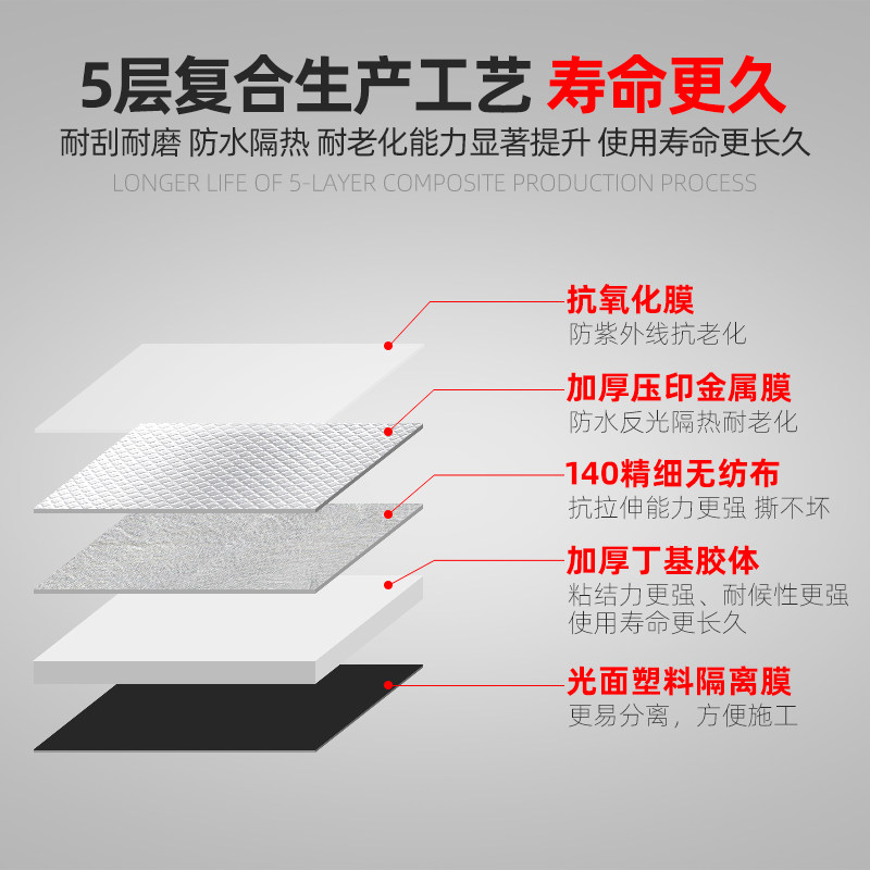 屋顶防水补漏材料丁基卷材楼房顶裂缝防水胶带强力防漏水贴纸堵王