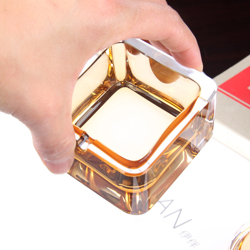 包邮精致迷你水晶玻璃小烟缸彩色烟灰盅酒店KTV客房桌面台面烟碟