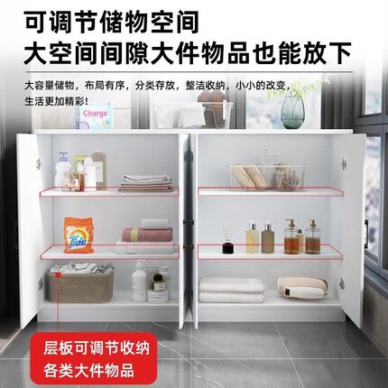 阳台柜收纳置物柜鞋柜家用大容量杂物储物柜防晒欧式飘窗定制柜子