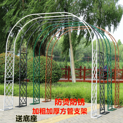 拱门花架铁艺爬藤架葡萄架花园欧式拱形门月季铁线莲攀爬植物花架