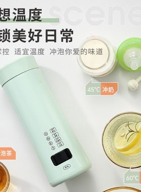 便携式烧水杯可调温USB插电恒温烧水壶车载加热恒温杯小型保温杯