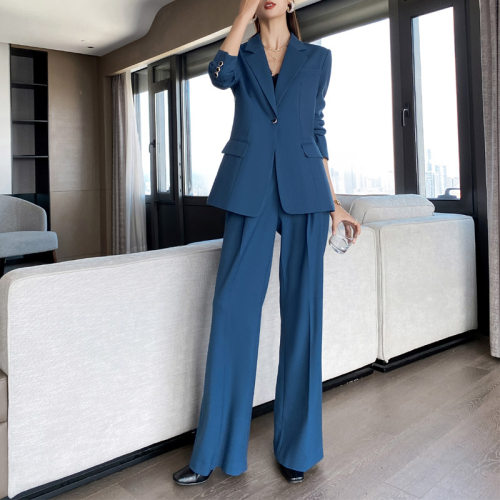 黑色休闲西装套装女秋冬高级感气质职业正装工作服阔腿裤西服外套