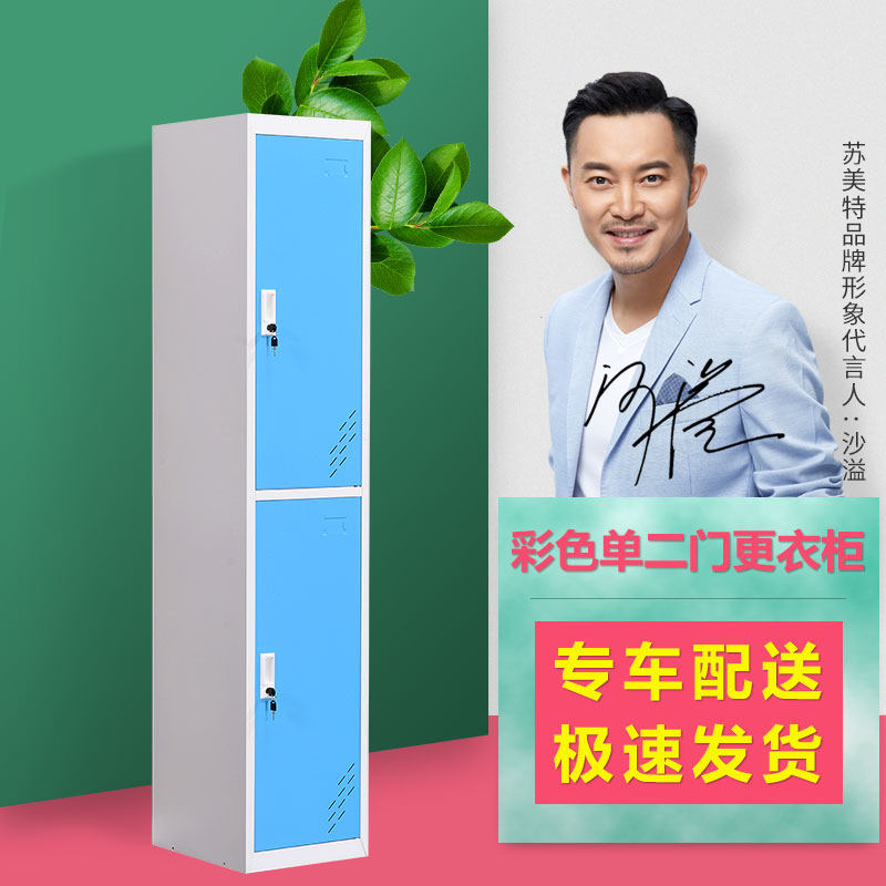 苏美特更衣柜铁皮柜储物柜员工宿舍衣柜组合衣柜多种颜色单二门