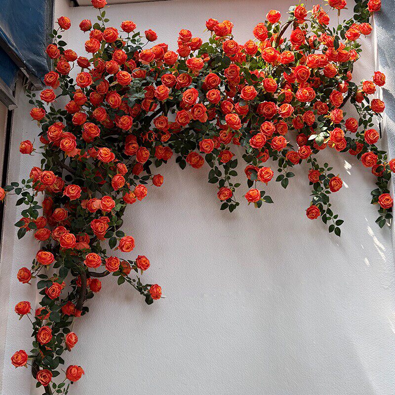 假花玫瑰花莫奈花园网红