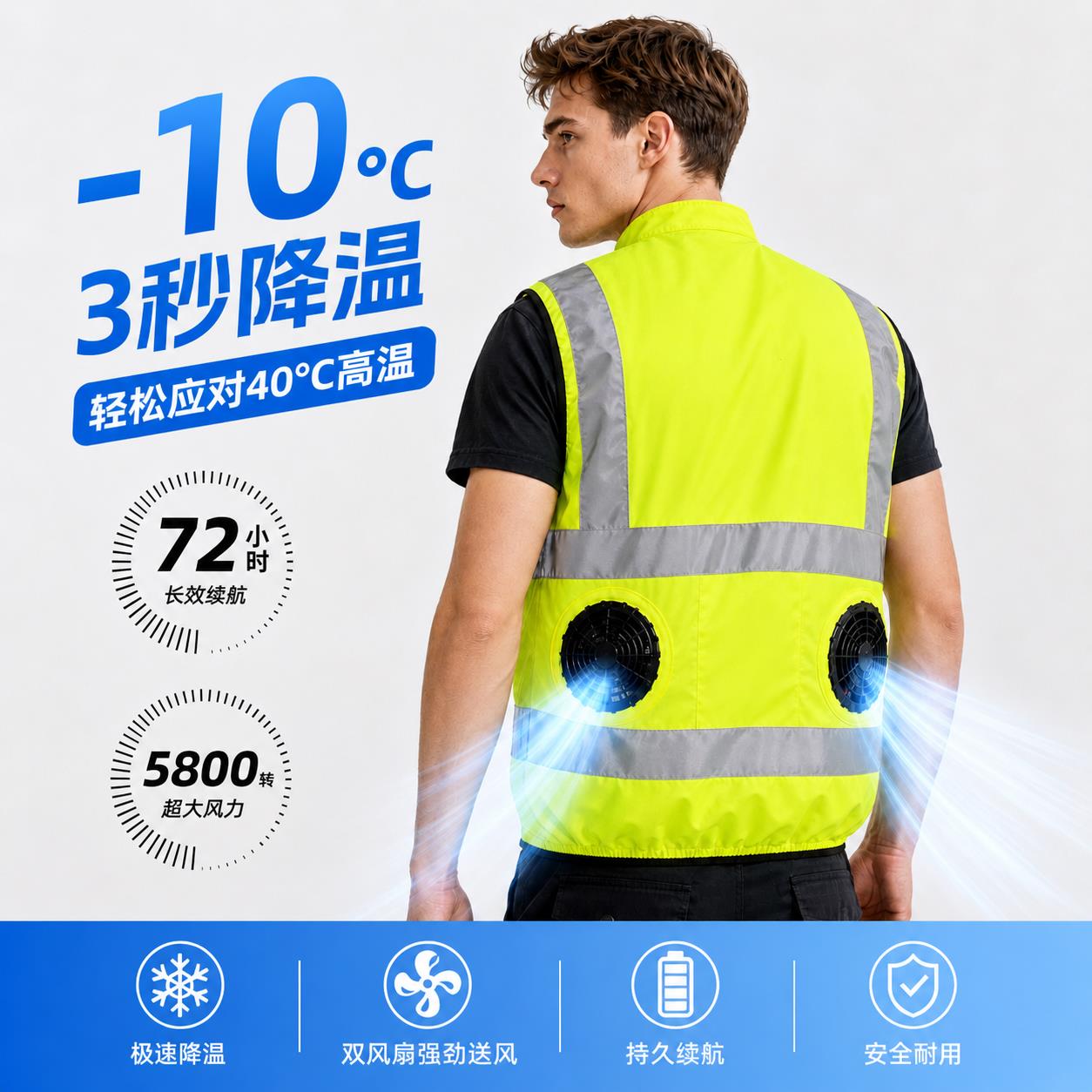 原者空调服男夏季降温反图片