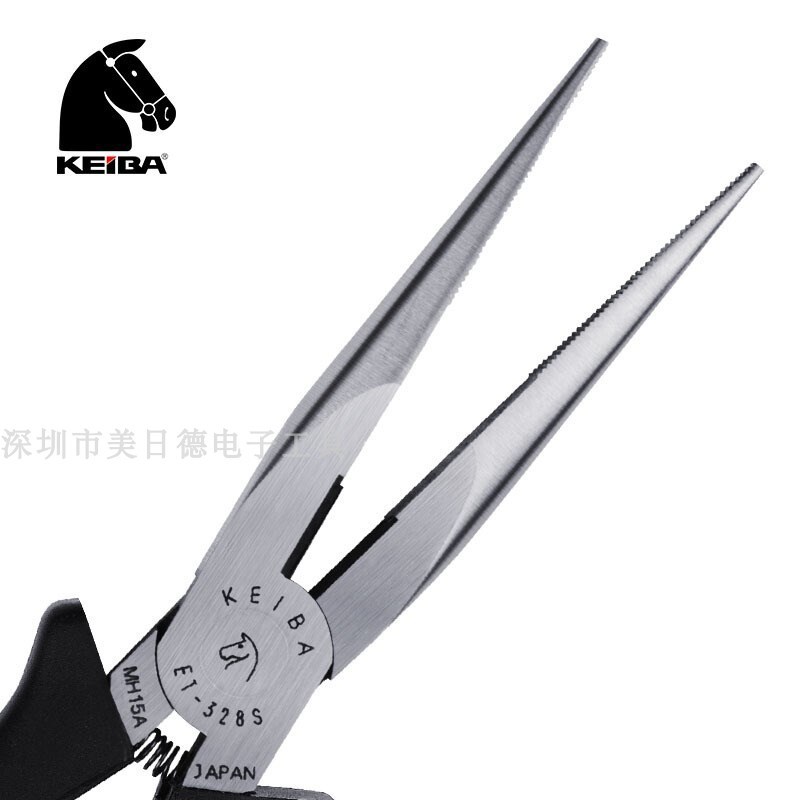原装日本马牌KEBIA ET-328S电工尖嘴钳 加长咀/尖头钳 8寸尖咀钳