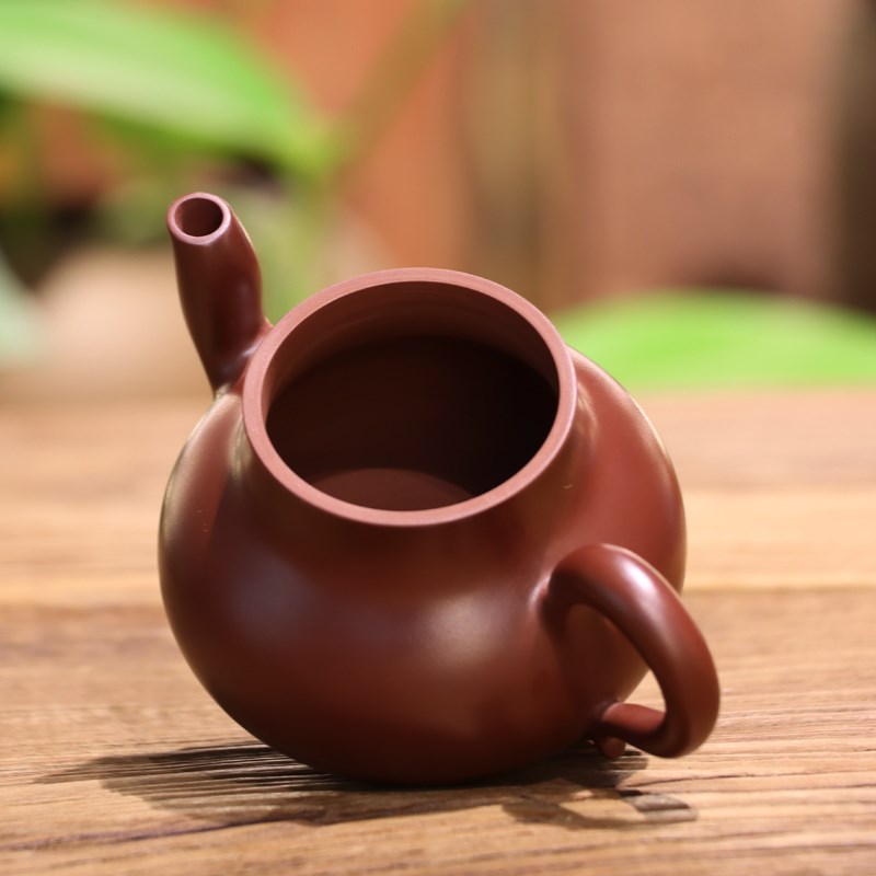 吴洁敏【樱式思婷壶】纯手工全原矿中式朱泥客厅紫砂家用泡茶壶