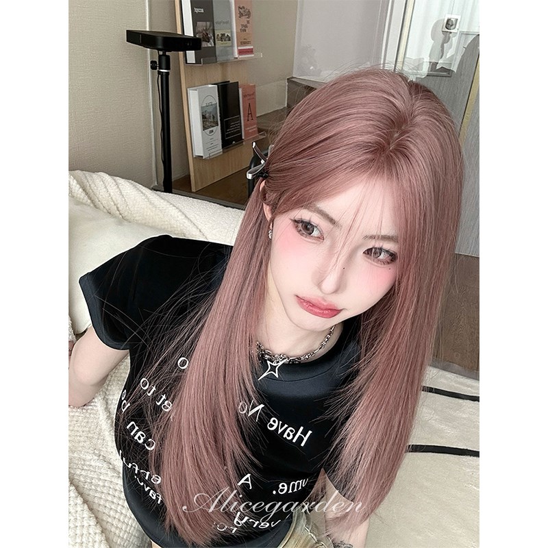 AG假发女网红长发lolita桃夭长歌 修脸前额蕾丝直发jk全头套
