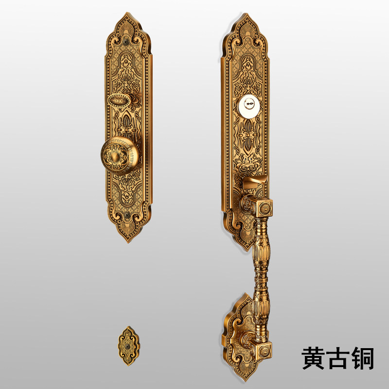 别墅门大门锁木门锁单开双开对开大门锁欧式防盗家用外装入户门市