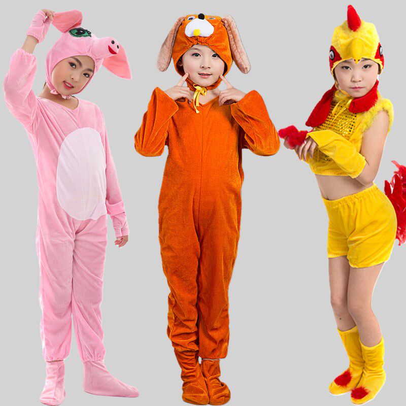 幼儿园儿童动物演出服小刺猬兔子小狗小猫小鸡小猪小兔舞蹈表演服